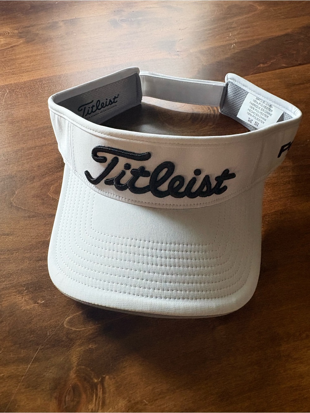 Titleist White Visor with Black Script Logo